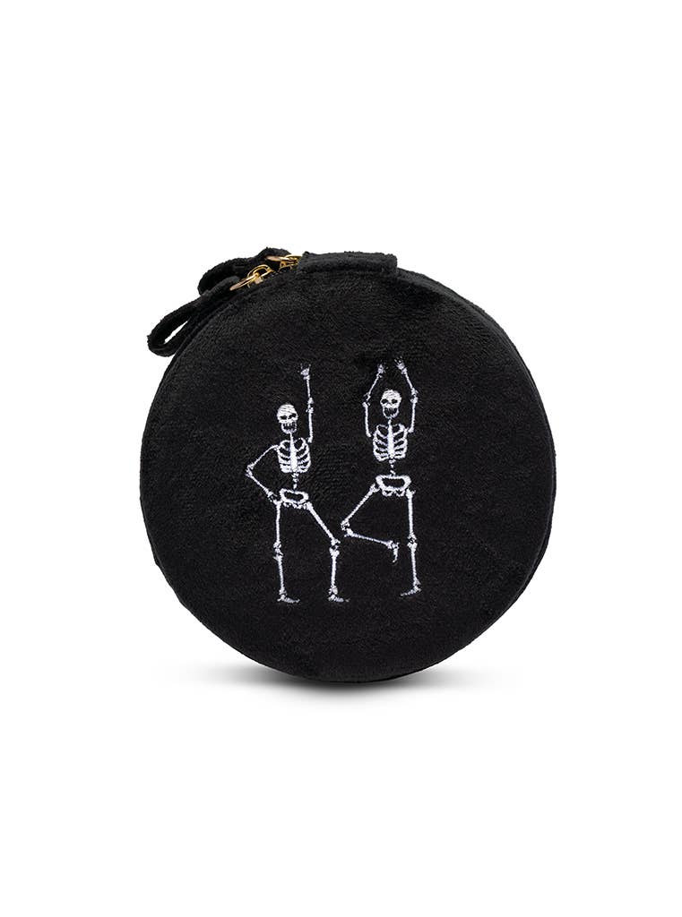 Velvet Jewelry Zip Case: Skeletons