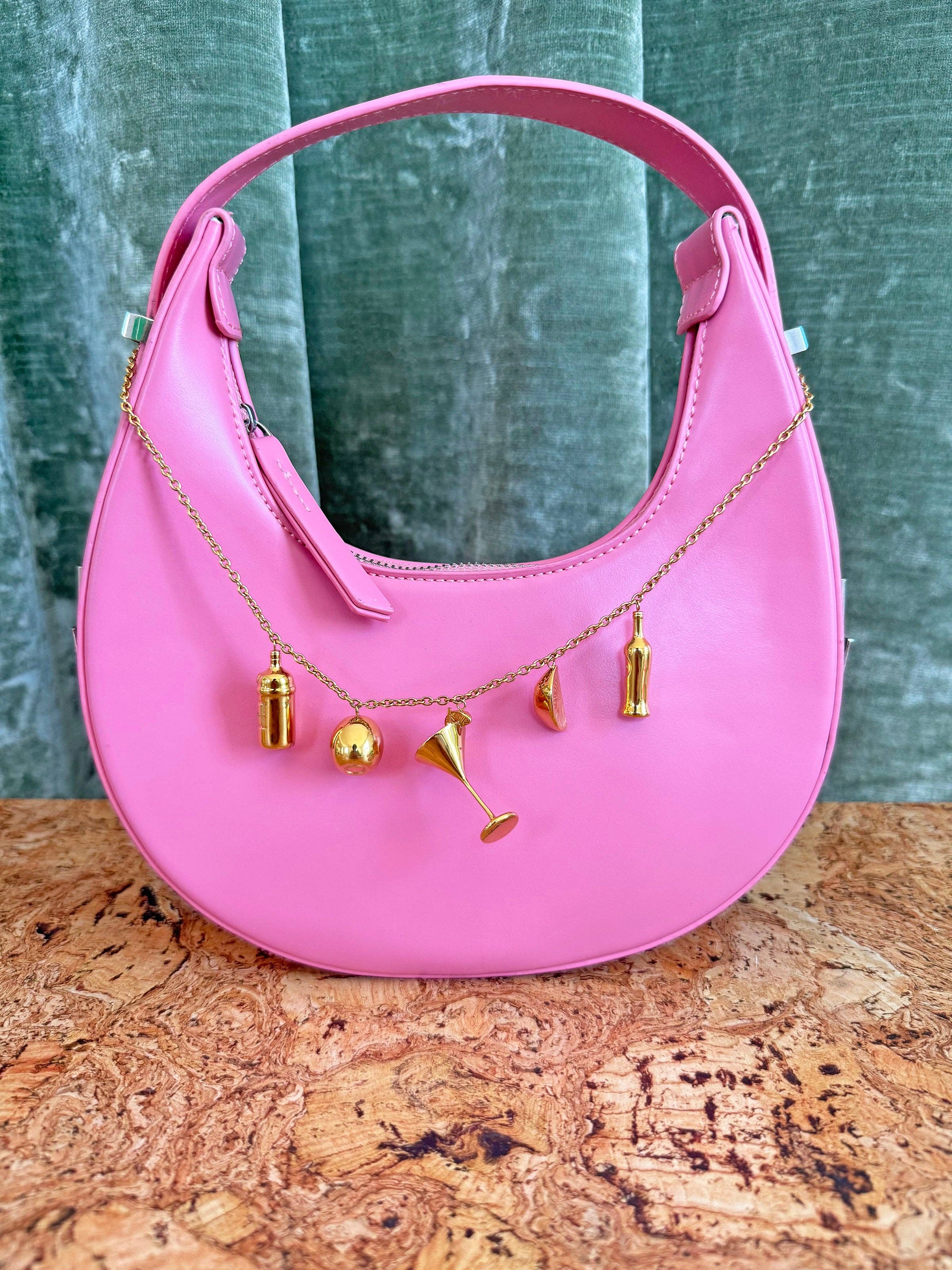 Martini Charm Necklace: Gold