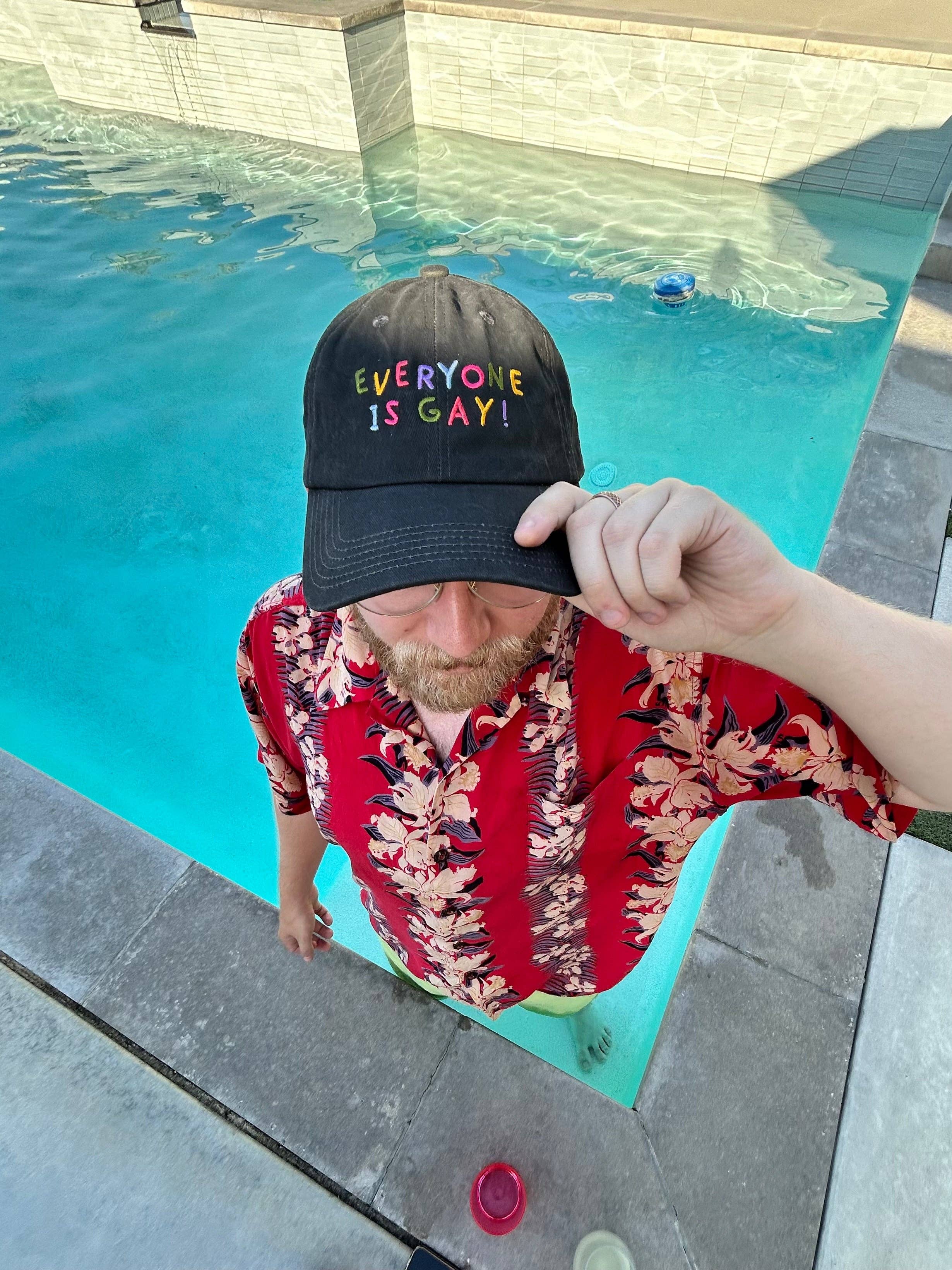Everyone Is Gay Baseball Hat: Washed Black Denim