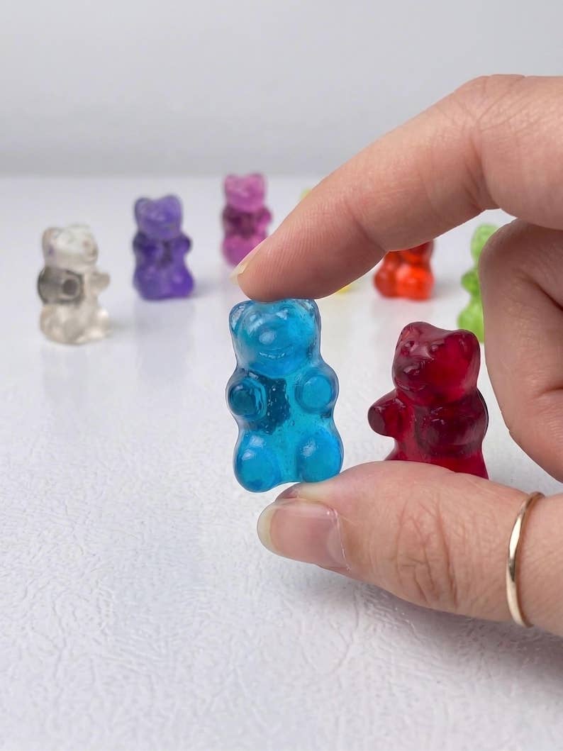 Resin Gummy Bear Magnets: Blue Raspberry