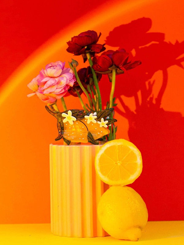 Lemon and Flowers Hair Claw