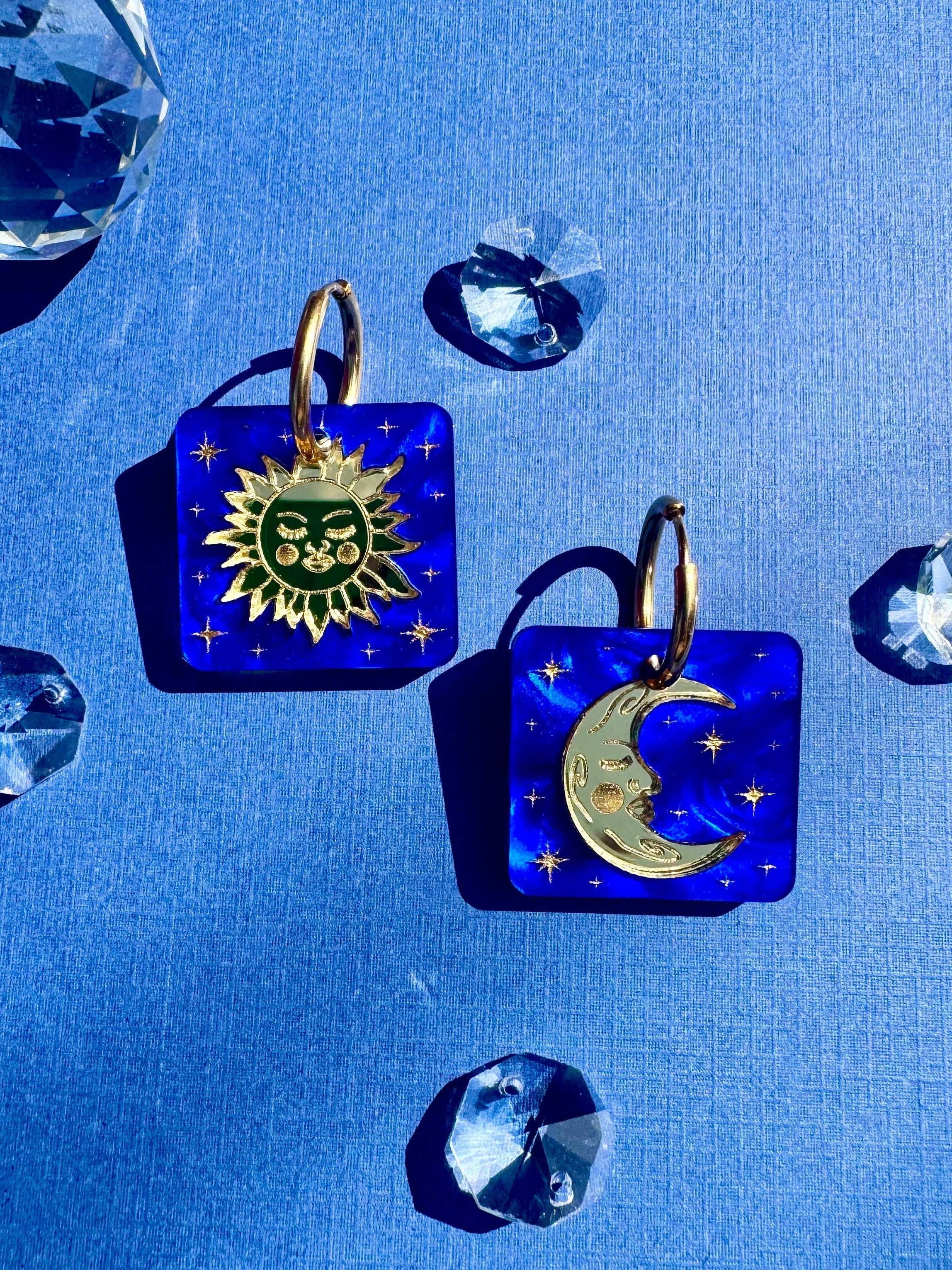 Sun and Moon Tiles Earrings