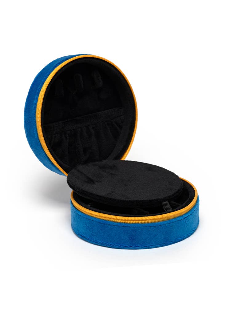 Velvet Jewelry Zip Case: Caviar Tin