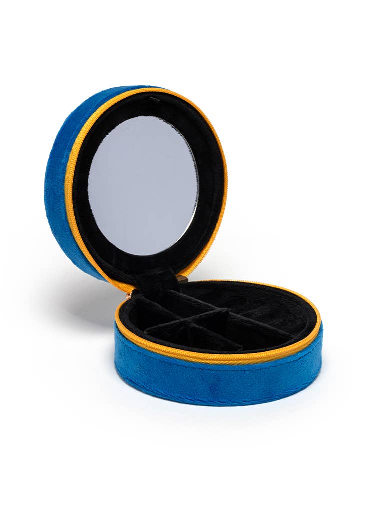 Velvet Jewelry Zip Case: Caviar Tin