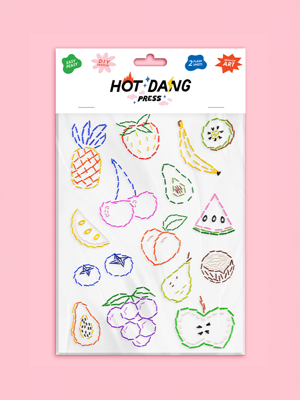Iron-On Sheet Set: Fruit Embroidery