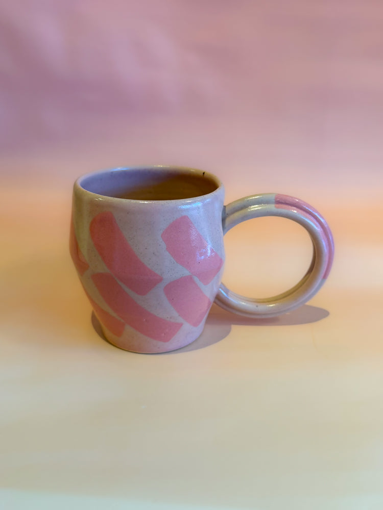 Mug: Summer Peach/Pink Shapes