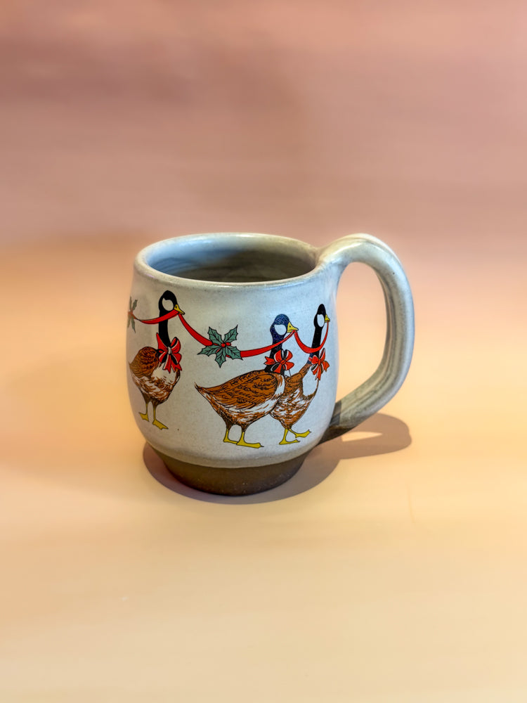 Mug: Christmas Geese (White)