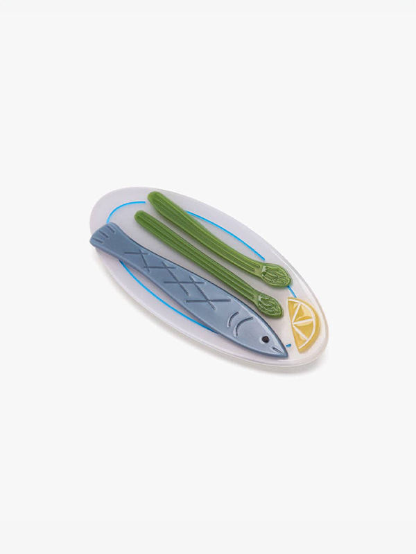 Poisson Sardine Plate Barrette Hair Clip