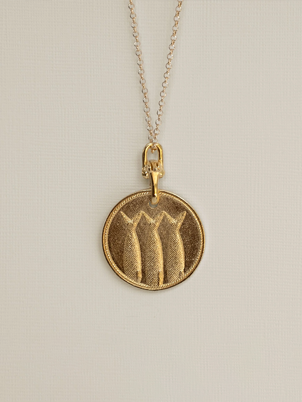 Lil Heads or Tails Necklace: Gold Plated