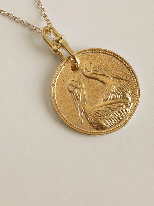 Lil Heads or Tails Necklace: Gold Plated