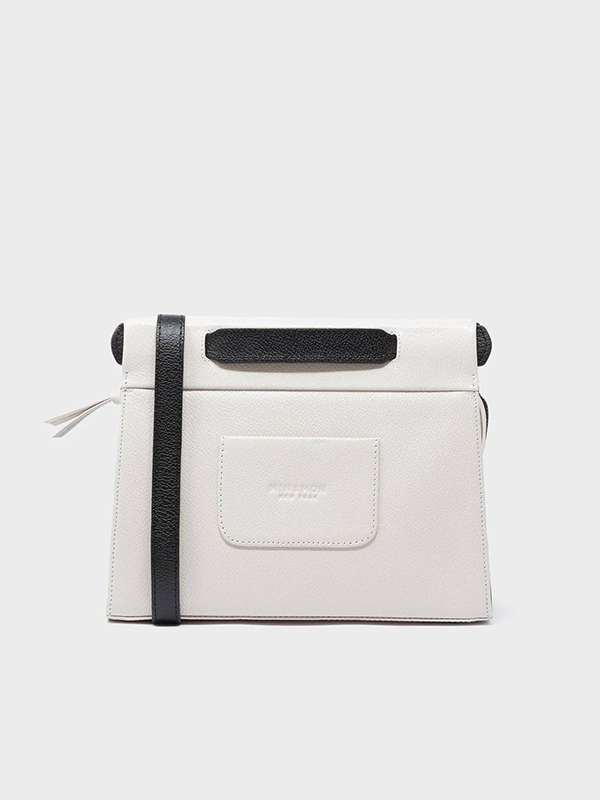 Small Vali Crossbody Cream Leather Bag: Eyes (Cream Fur)