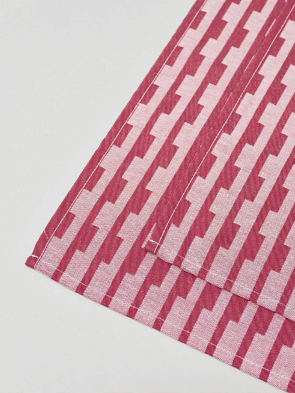 Stripes Napkin Set: Burgundy/Natural