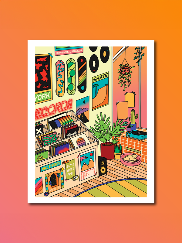 Record Room Print: 8 x 10