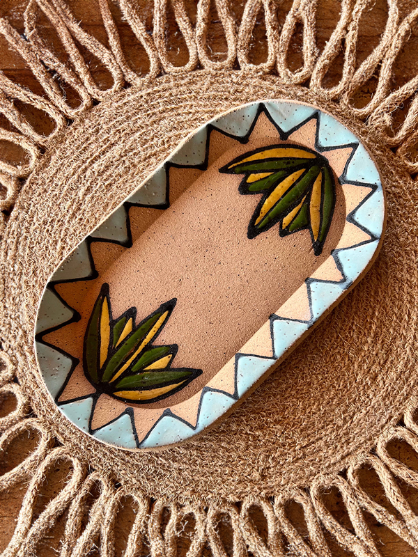 Agave Ceramic Dish: Blue