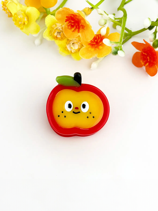 Mini Apple Hair Claw: Yellow/Red