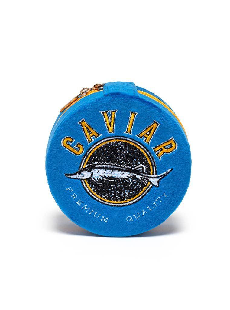 Velvet Jewelry Zip Case: Caviar Tin