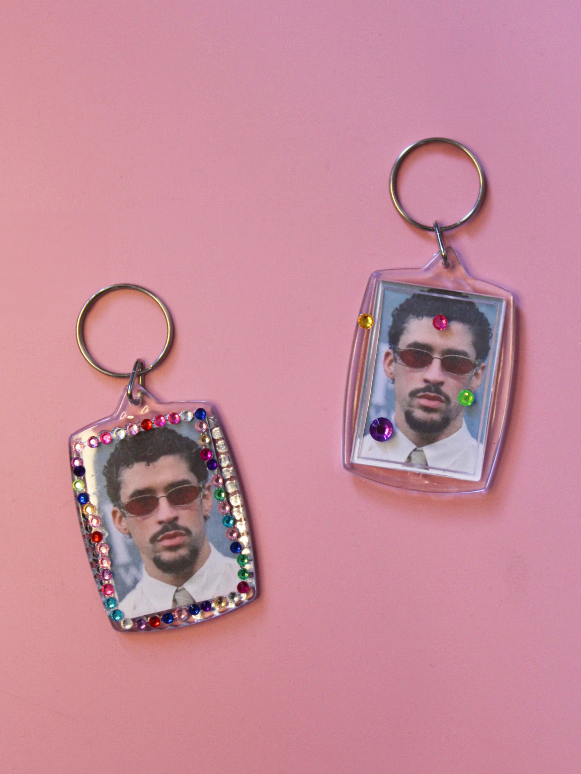 Bedazzled Keychain: Bad Bunny