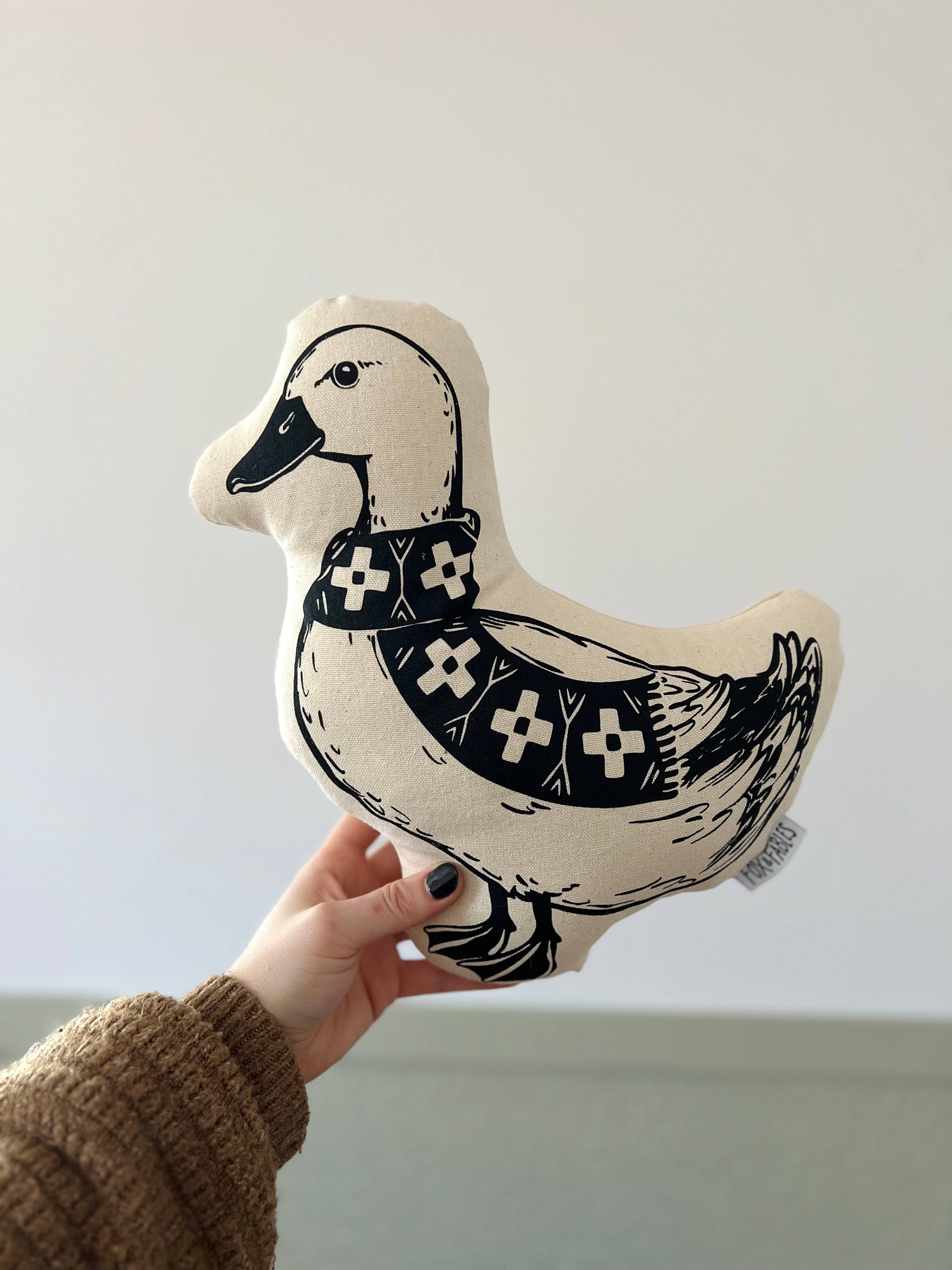 Pond Life Animal Printed Pillow: Duck