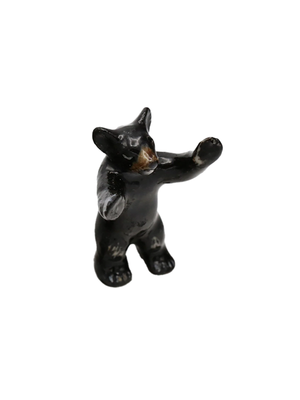 Porcelain Miniature: Little John Black Bear Cub
