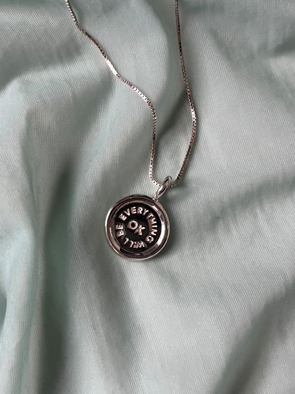 Everything Will Be OK Necklace: 20" Box Chain (Sterling Silver)
