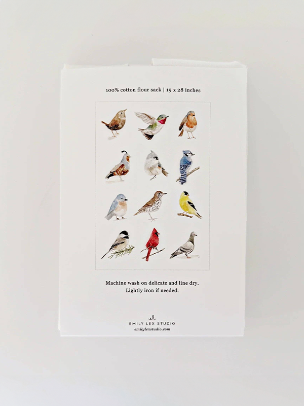 Flour Sack Tea Towel: Birds