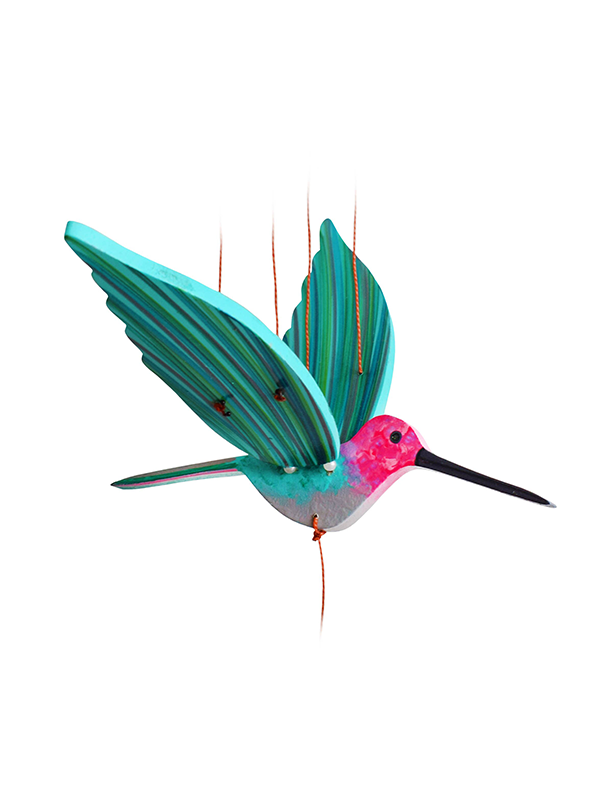 Hummingbird Bird Flying Mobile (Pink Anna's)