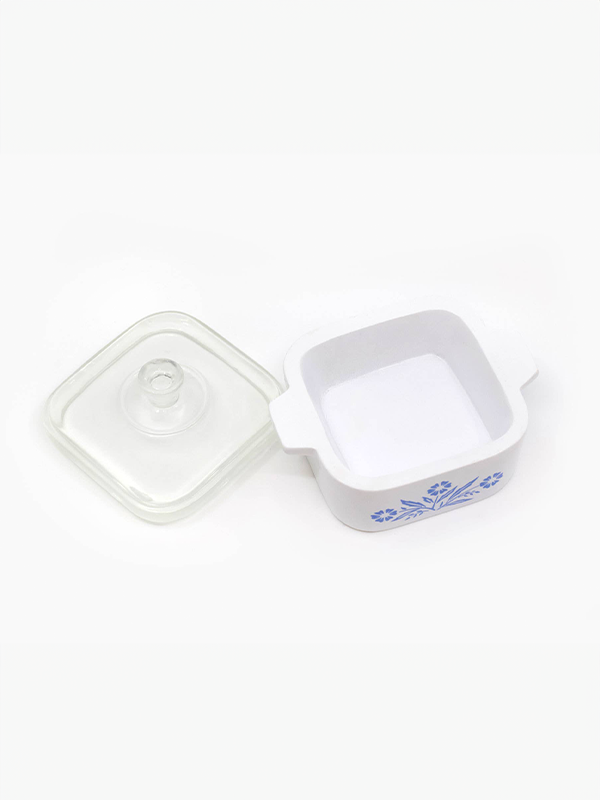 Mini Corningware-Inspired Casserole Trinket Box: Cornflower
