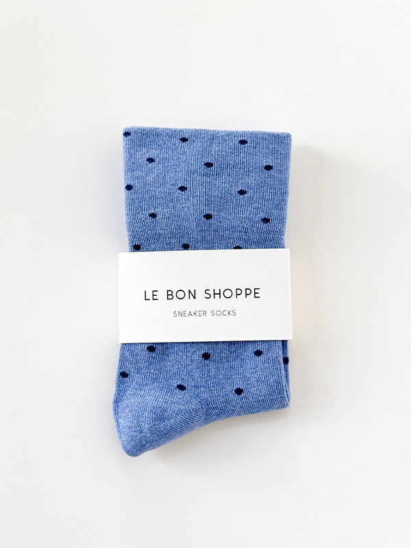 Polka Dot Sneaker Socks: Blue/Navy