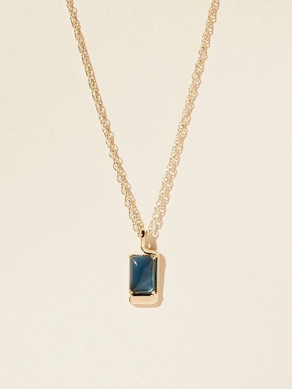 Foster Necklace: Gold Plated (Blue)