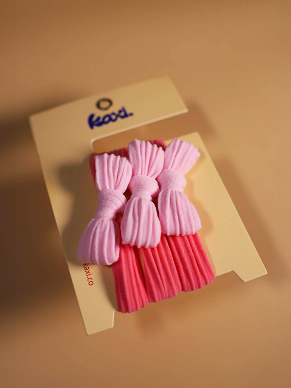 Two Toned Bow Slick Back Hair Ties: Plum & Lavender