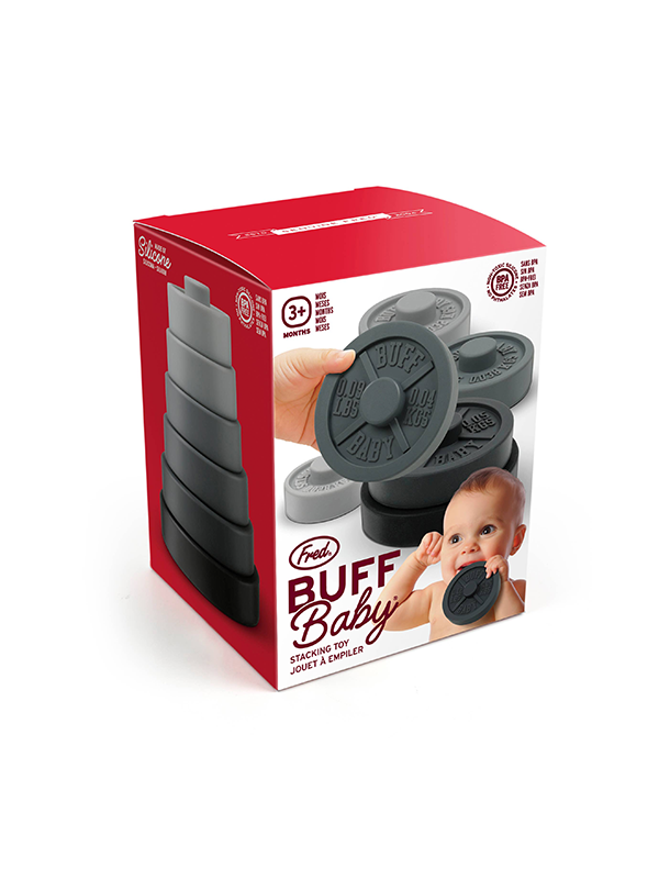 Buff Baby Weight Plate Stacking Toy and Teether