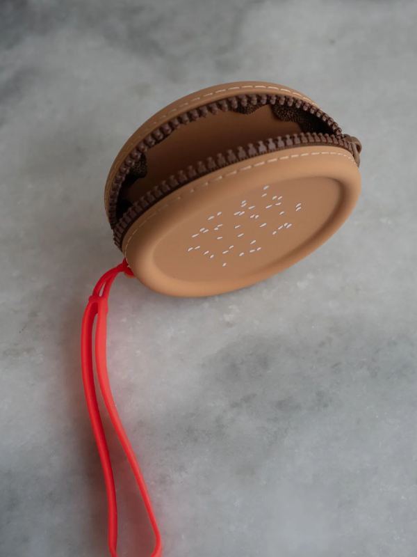 Zipper Coin Pouch: Burger Bun