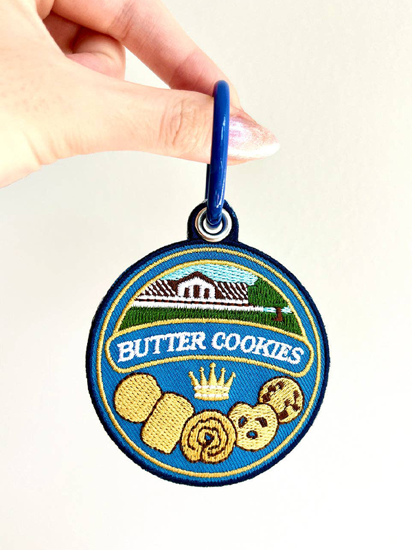 Embroidered Keychain: Butter Cookie Tin