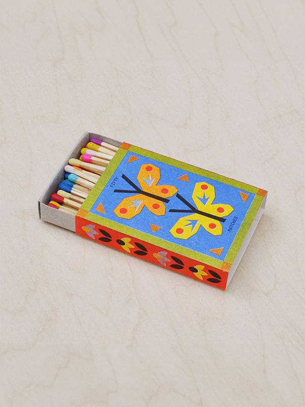 Risograph Printed Matchbox: Butterfly