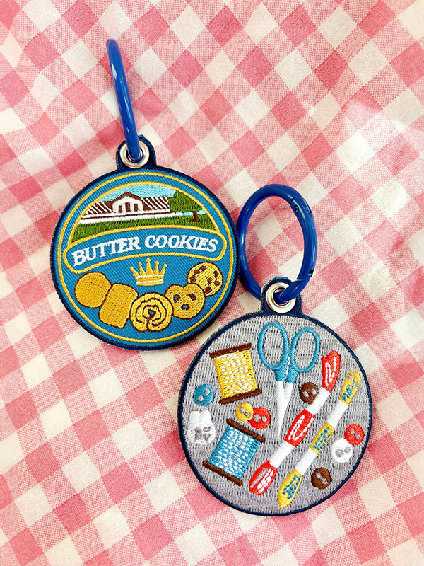 Embroidered Keychain: Butter Cookie Tin