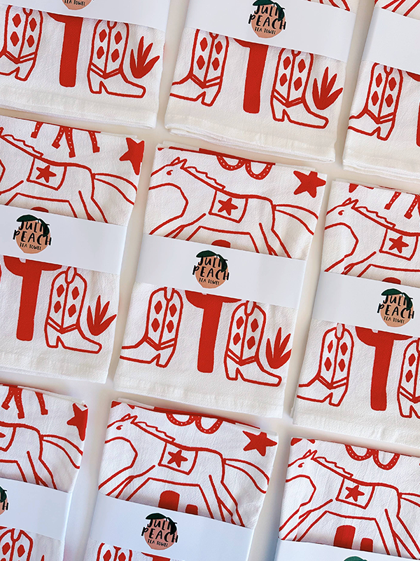 Desert Red Tea Towel