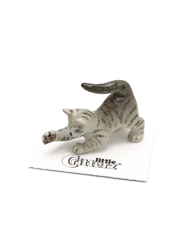 Porcelain Miniature: Lily Grey Tiger Kitten