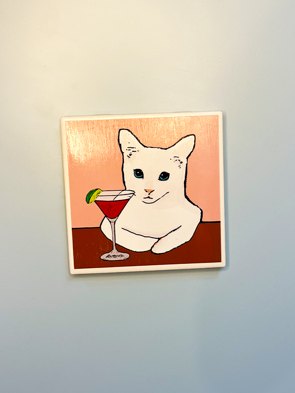 Pop Art Coaster: Cocktail Cat