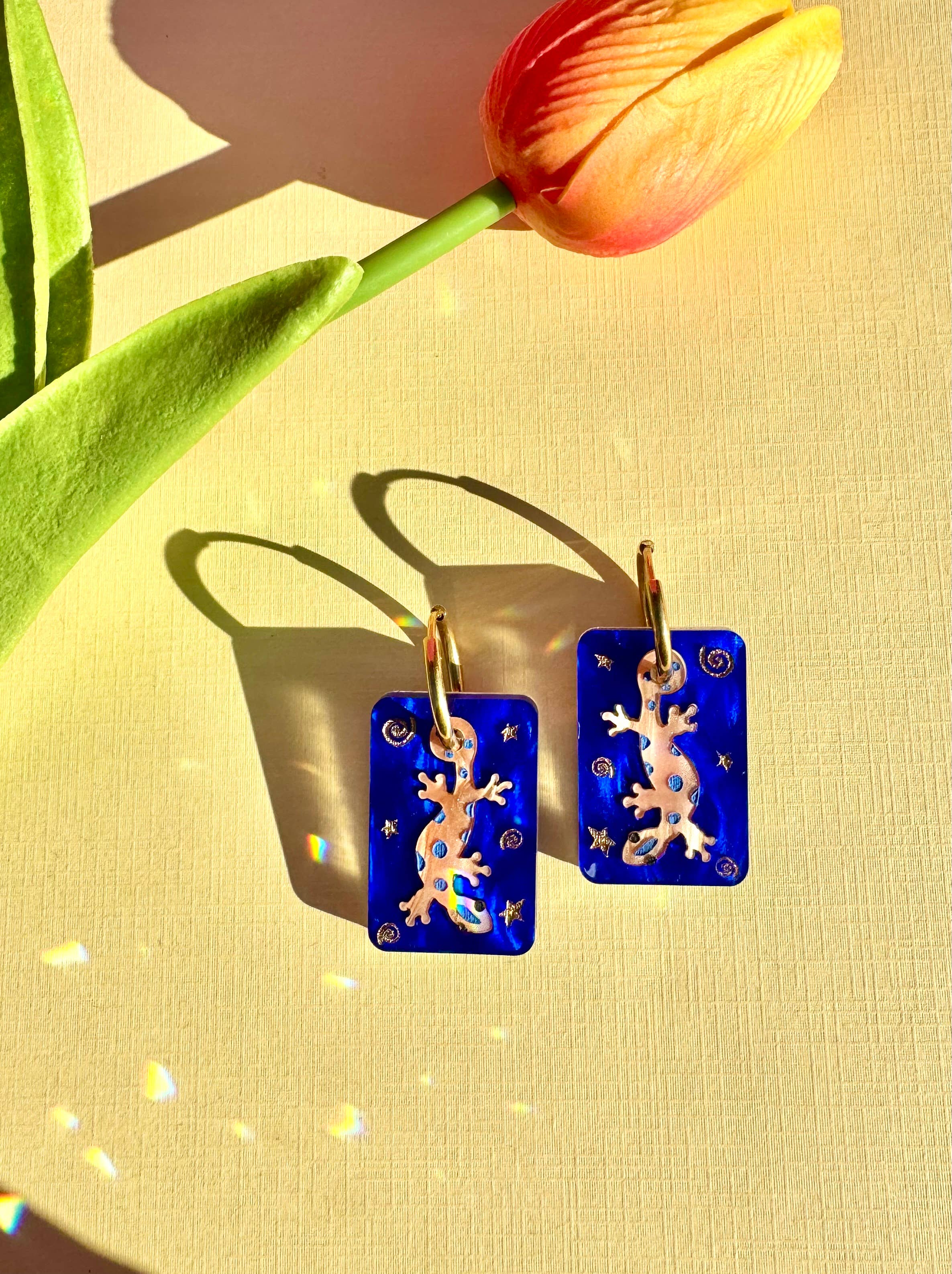 Lizard Tile Earrings