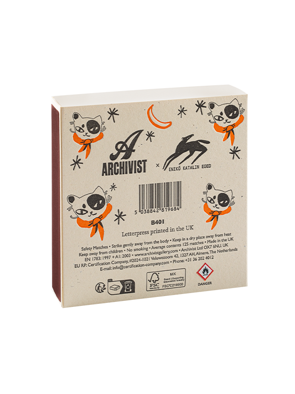 Square Safety Matches: Black Spotted Kitten