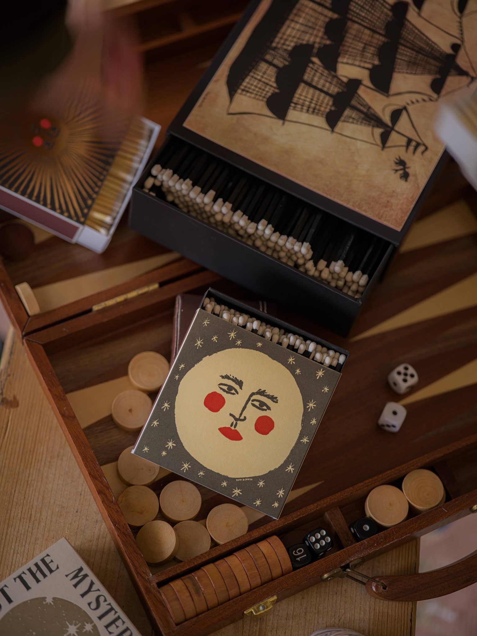 Square Safety Matches: Moon