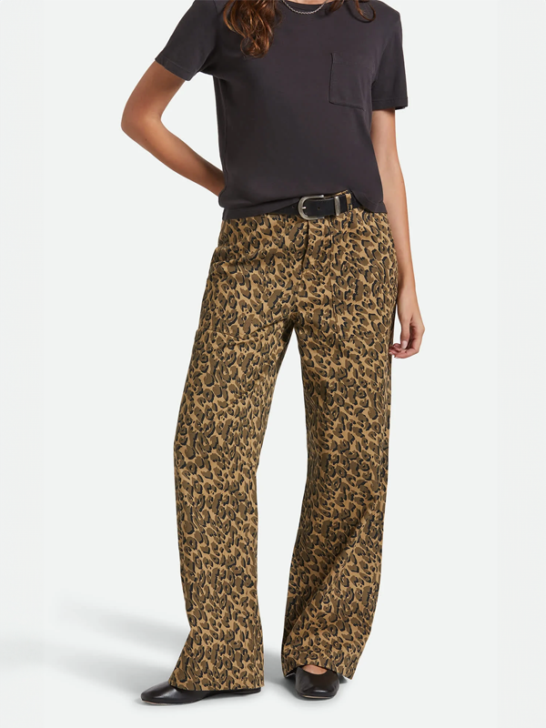 Jane Utility Wide Leg Pant: Brown Cheetah