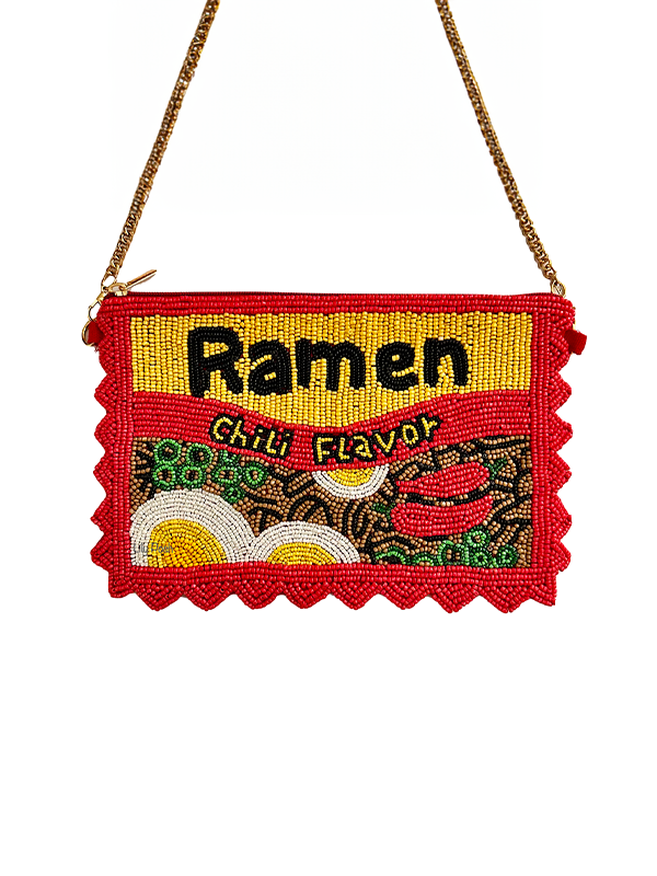 Beaded Crossbody Bag: Chili Ramen