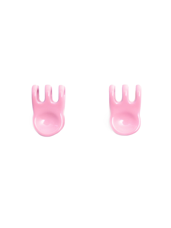 Mini Claw Clip Hoop Earrings: Guava