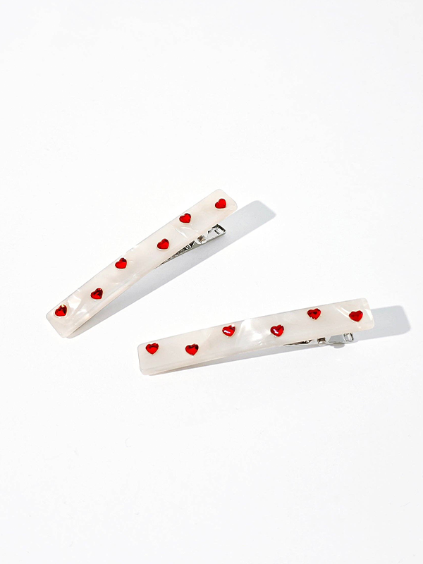 Sweetheart Alligator Clips: Cream