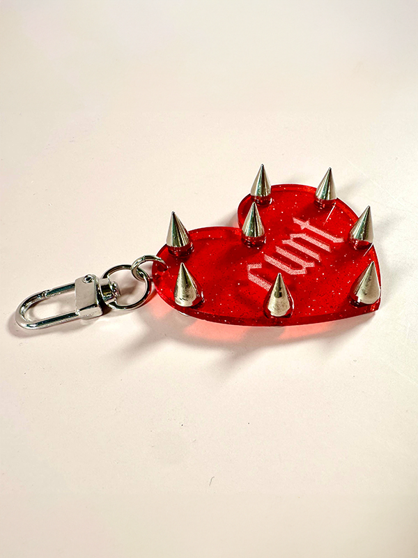 C*nt Studded Bag Charm: Red Glitter