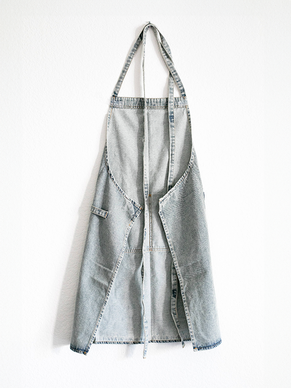 Washed Denim Apron: Light Blue