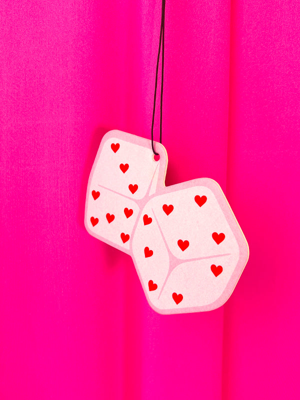 Heart Dice Air Freshener (Black Ice Scented)