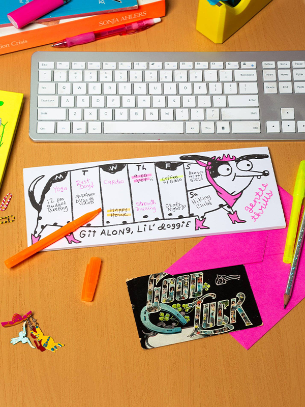 Git Along Doggie Weekly Desk Pad