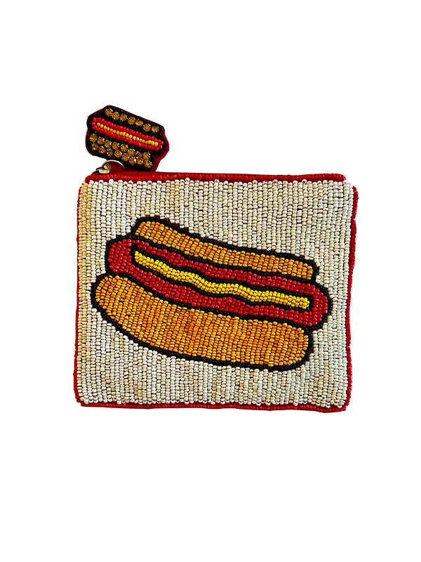 Beaded Coin Purse: Hot Dog